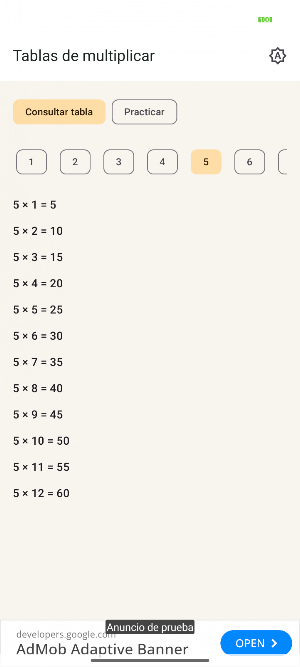 Tablas de Multiplicar Screenshot 0