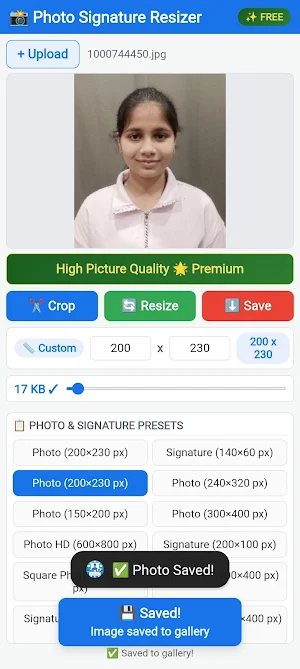 Photo Signature Resizer Screenshot 2