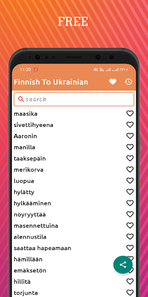 Finnish To Ukrainian Dictionary Offline Screenshot 0