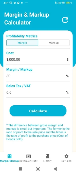 Margin & Markup Calculator Screenshot 0