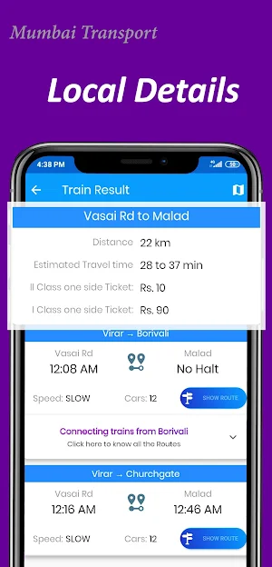 Mumbai Local Trains route map & Bus App Screenshot 2