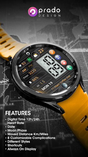 PRADO 62 Digital Watch Face Screenshot 1