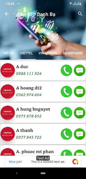 Phân Loại Danh Bạ Các Nhà Mạng Screenshot 2