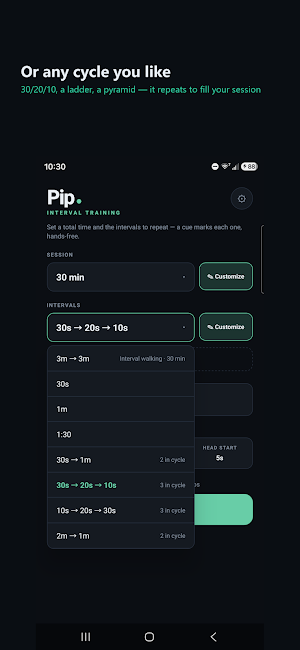 Pip: Interval Run, Walk, Train Screenshot 1