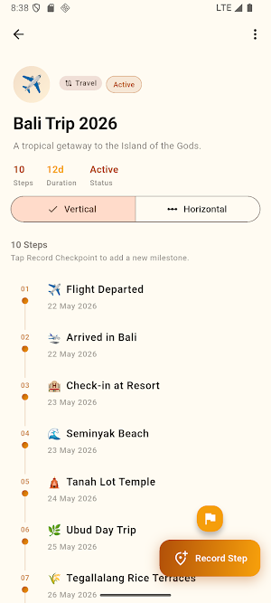 Timelinz: Journey Timeline Screenshot 1