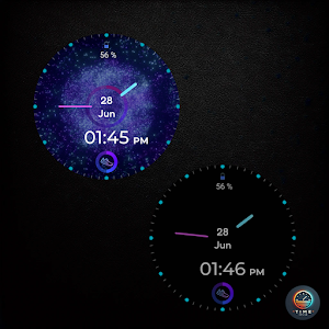 Neon Blue - watch face Screenshot 2