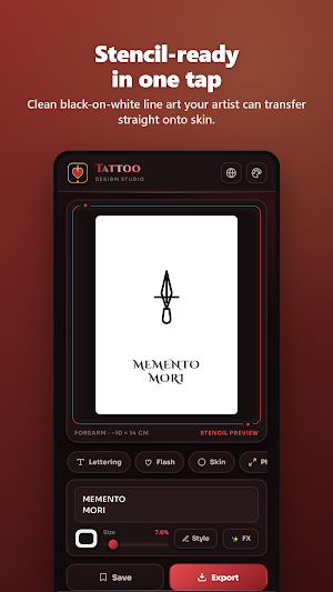 Tattoo Design Studio Screenshot 1