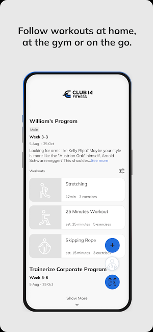 Club 14 Fitness App Screenshot 2