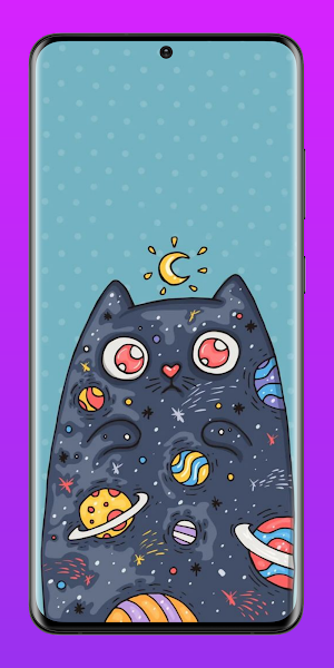 Cute Cartoon Cat Wallpaper 4K Screenshot 0