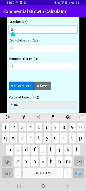 Exponential Growth Calculator Screenshot 3