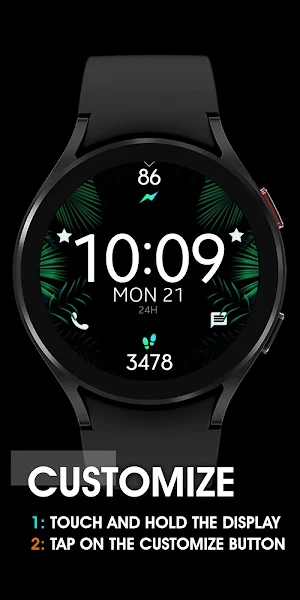 Tropical Leaves Watch Face Screenshot 3