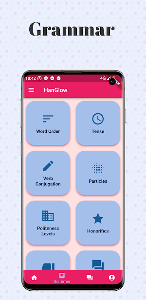HanGlow Korean Learning App Screenshot 1