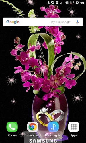 Valentine Flowers Pot LWP Screenshot 2