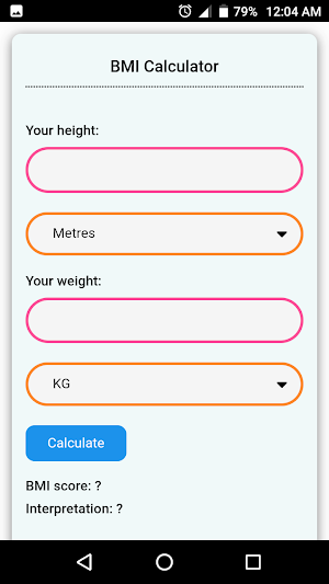 Health Calculator Screenshot 1