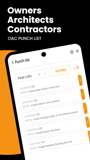 OAC Punch List Screenshot 0