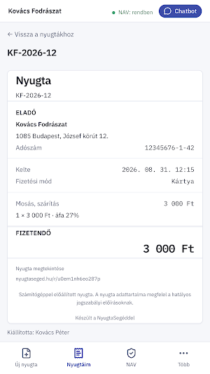 NyugtaSegéd Screenshot 3