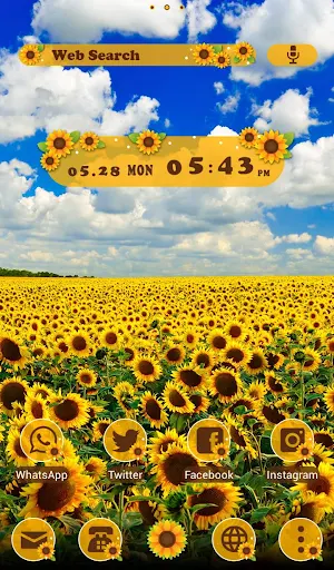 Beautiful Wallpaper Sunflower Field Theme Screenshot 0
