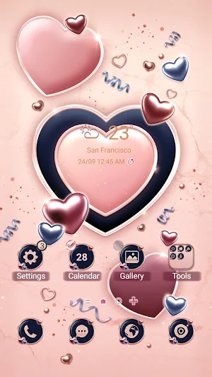 Marbling Metal Heart-Wallpaper Screenshot 0