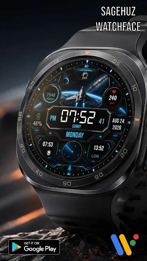 A135 SpaceShip Watchface Screenshot 3