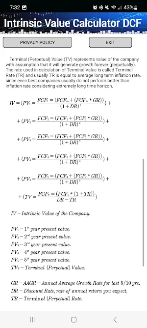 Intrinsic Value Calculator DCF Screenshot 1