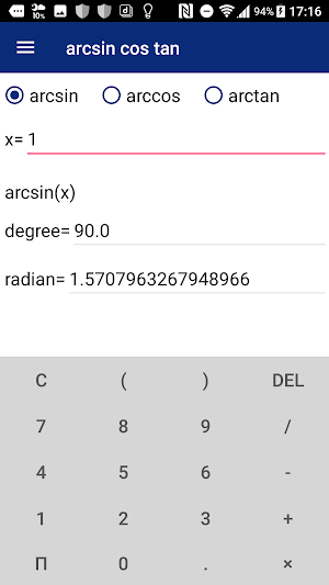 sin cos tan calc Screenshot 1