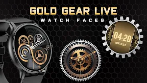 Gold Gears Live Watch Face Screenshot 1