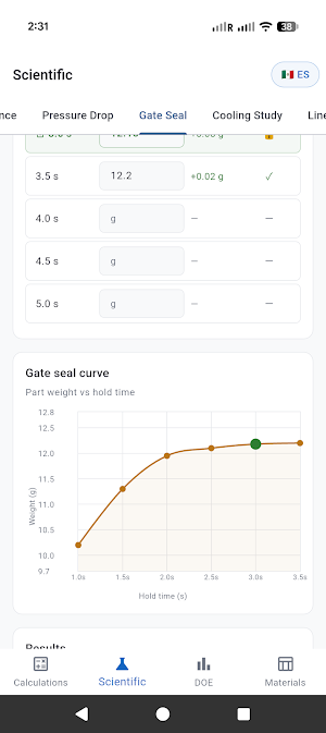 Injection Molding MoldCalcPro Screenshot 3