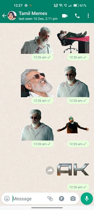 Ajith Thunivu Stickers Screenshot 1