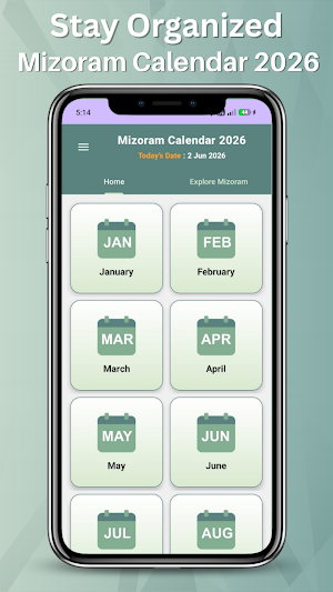 Mizoram Calendar 2026 Screenshot 1