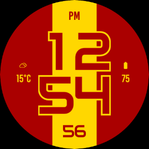Red Yellow Kit Watch Face Screenshot 3