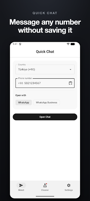WhatsDirect: Chat & Cleaner Screenshot 0