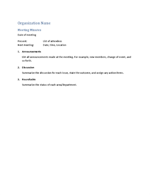 Meeting Templates Screenshot 2