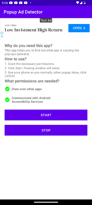 Popup Ad Detector Screenshot 0