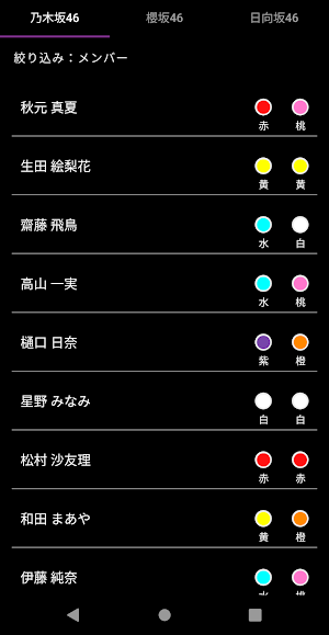 坂道グループ ペンライトカラーチェック (乃木坂46・櫻坂46・日向坂46) Screenshot 0