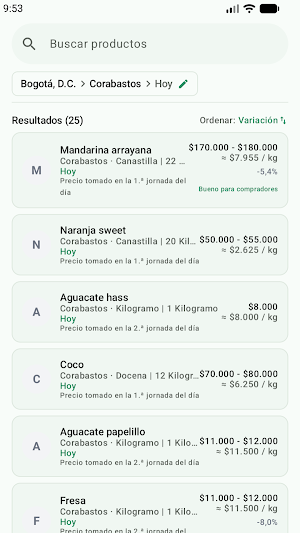 Mercado Hoy Screenshot 1