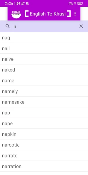 English To Khasi Dictionary Screenshot 1