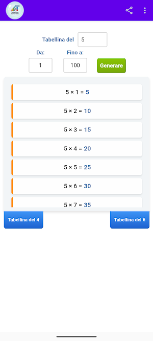 Tabelline da 1 a 1000 Screenshot 0
