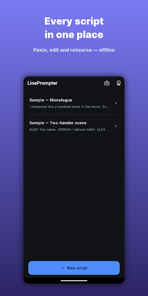 LinePrompter: Actor Self-Tape Screenshot 2