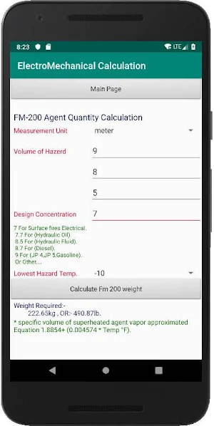 ElectroMechanical Calculation  Screenshot 3