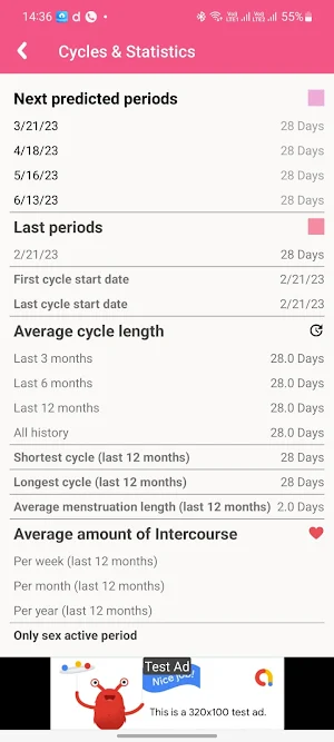 MyPeriod Tracker Screenshot 1