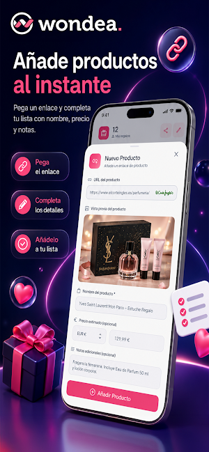 Wondea - Tus listas de regalos Screenshot 2