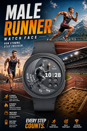Male Runner: Sport Watch Face Screenshot 2