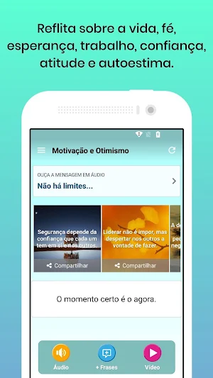 Motivação e Otimismo - Mensagens e Frases Screenshot 1