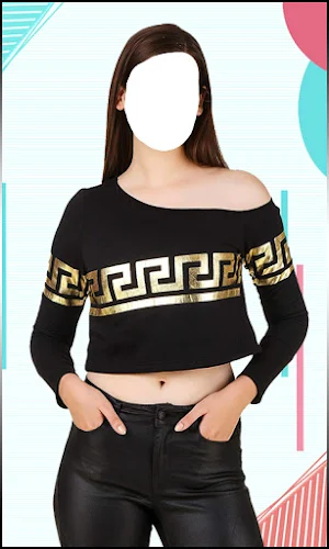 Women Crop Shoulder Photo Suit Screenshot 1