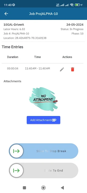 Epicor Kinetic Time Entry Screenshot 3