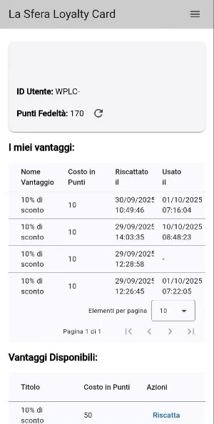 La Sfera Loyalty Card Screenshot 1