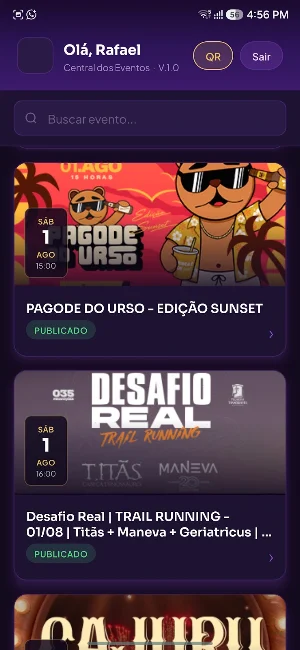 Central dos Eventos Validação Screenshot 1