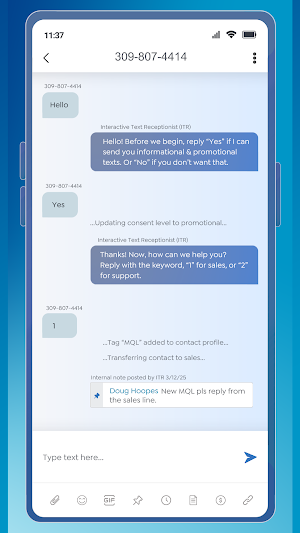 Clear Corporate Texting Screenshot 2