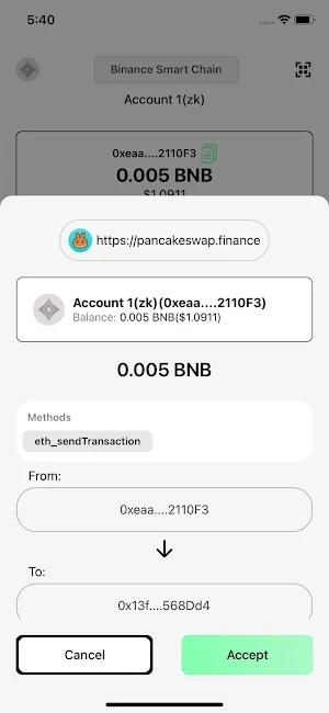 ZK Cryptocurrency Wallet Screenshot 3