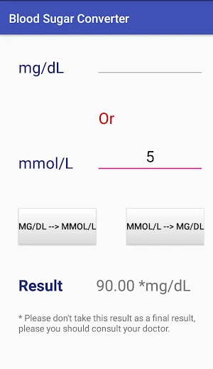 Blood Sugar Calc Screenshot 3